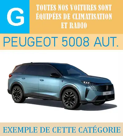 Voitures automatiques 7 places Groupe G à Málaga Peugeot 5008